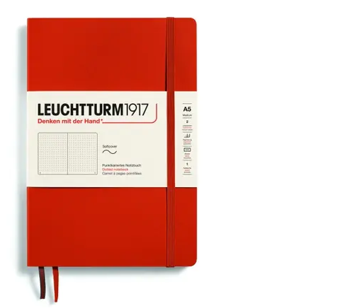 Zápisník LEUCHTTURM1917 Softcover Medium (A5) Fox Red, 123 p., bodkovaný