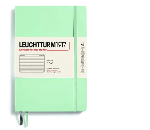 Zápisník LEUCHTTURM1917 Softcover Medium (A5) Mint Green, 123 p., riadkovaný