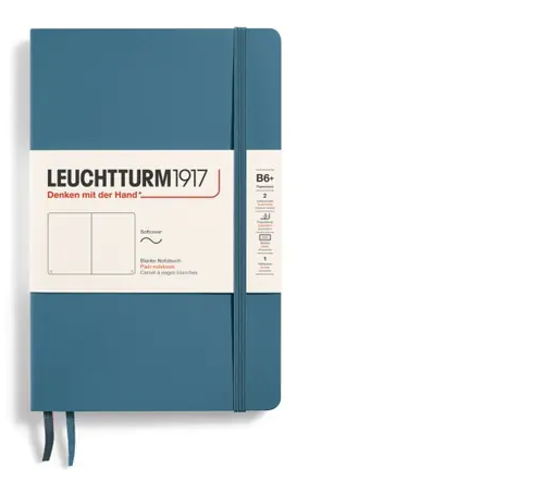 Zápisník LEUCHTTURM1917 Softcover paperback (B6+) Stone Blue, 123 p., čistý