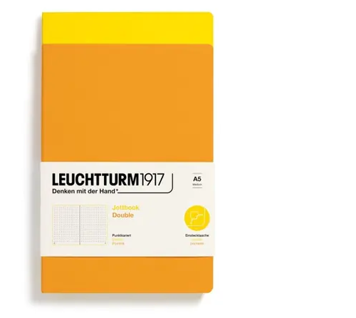 Zošit LEUCHTTURM1917 Jottbook Double, Lemon & Rising Sun, Flexcover, 80 g/m2 papier, 59 p., bodkovaný