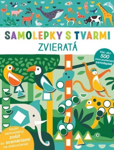 Kniha Zvieratá - Samolepky s tvarmi