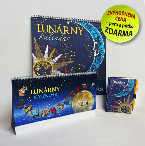Lunárny set 2024 (Lunárny stolový kalendár, Lunárny nástenný kalendár a Lunárny diár)