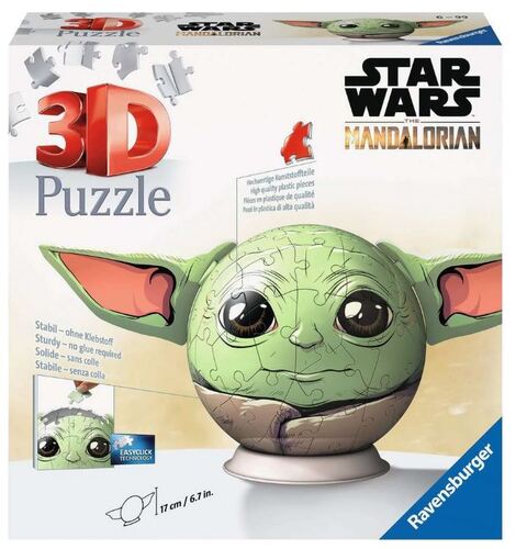 Ravensburger 3D Puzzle-Ball Star Wars: Baby Yoda s ušami 72 Ravensburger
