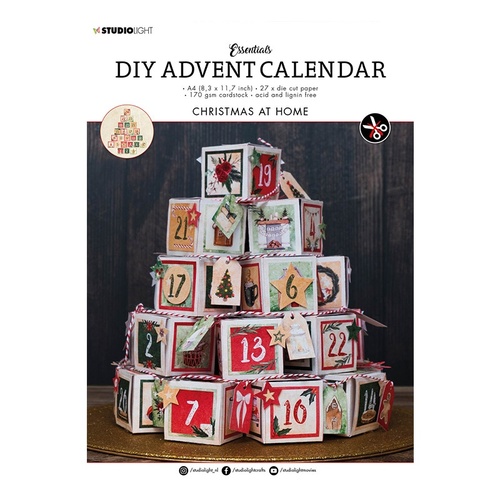 DIY Adventný kalendár Studio Light, A4, 27 hárkov - Vianoce doma