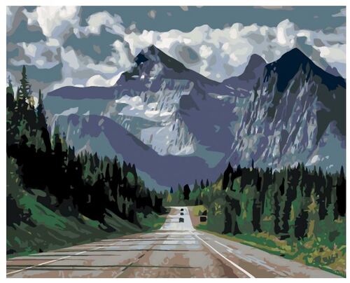 Maľovanie podľa čísel Cesta a hory 40x50cm Zuty
