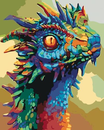 Maľovanie podľa čísel Farebný drak 40x50cm Zuty