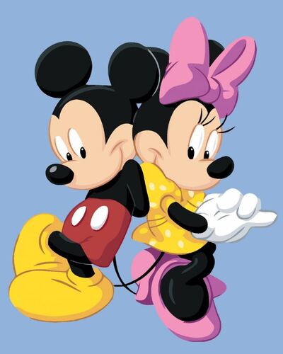 Maľovanie podľa čísel Mickey Mouse a Minnie 40x50cm Zuty