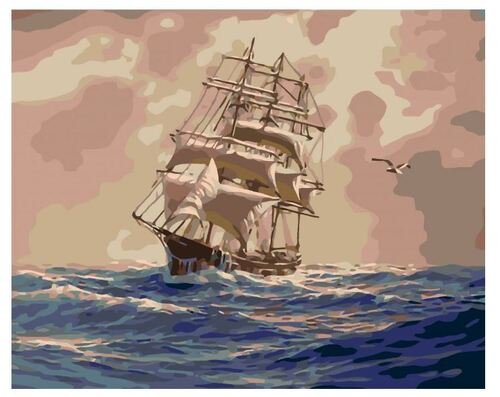 Maľovanie podľa čísel Plachetnica na mori 40x50cm Zuty