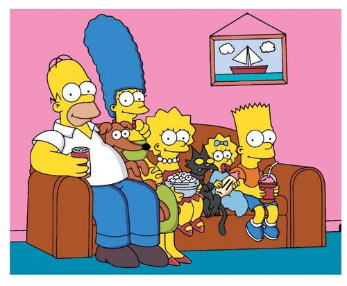 Maľovanie podľa čísel Simpsonovci na gauči 40x50cm Zuty