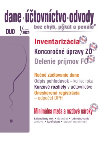 Kniha DUO 1/2024 – Dane, účtovnictvo, odvody bez chýb, pokút a penále