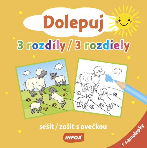 Kniha Dolepuj 3 rozdiely - zošit s ovečkou + samolepky