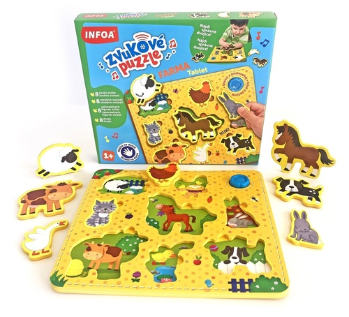 Kniha Zvukové puzzle - Farma - Tablet vkládačka