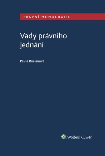 Kniha Vady právního jednání - Pavla Buriánová