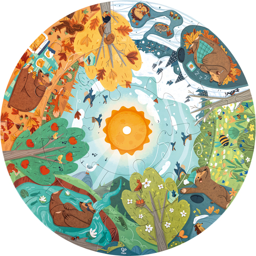 Kniha Hape Okrúhle puzzle štyri ročné obdobia HAPE