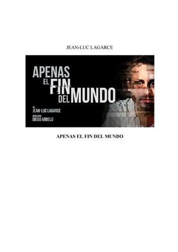 Kniha Apenas el fin del mundo - Jean-Luc Lagarce