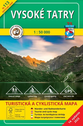 TM 113 -  Vysoké Tatry 1: 50 000,  14. vydanie, 2023
