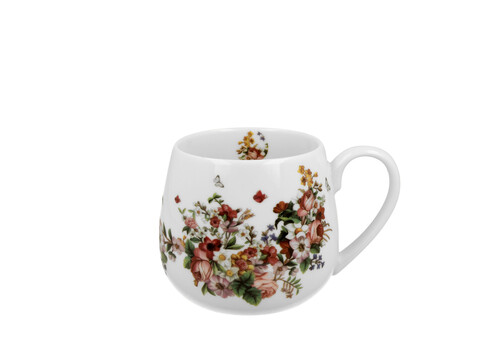 DUO Gift Porcelánový sudový hrnček Vintage kvety 430 ml