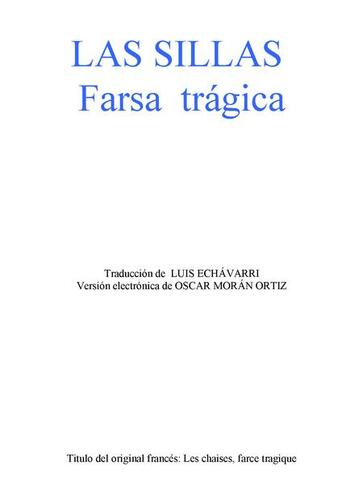 Kniha Las sillas - Eugéne Ionesco