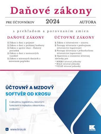 Kniha Daňové zákony 2024 pre účtovníkov