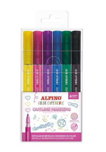 Alpino Obrysové fixky s farebným okrajom Color Experience 6 ks