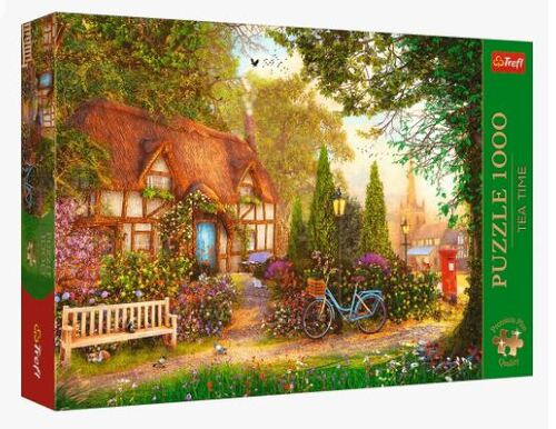 Puzzle Čajový čas: Slamený domček 1000 Premium Plus Trefl