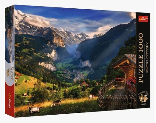 Puzzle Foto Odysea: Údolie Lauterbrunnen, Švajčiarsko 1000 Premium Plus Trefl