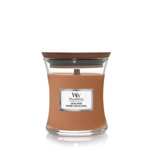 Woodwick sviečka stredná Santal Myrrh