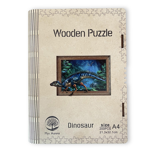 Drevené puzzle Dinosaurus A4