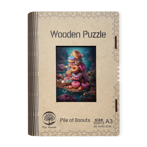 Drevené puzzle Donuty A3