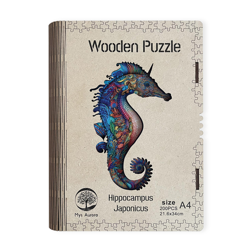 Drevené puzzle Hippocampus Japonicus A4