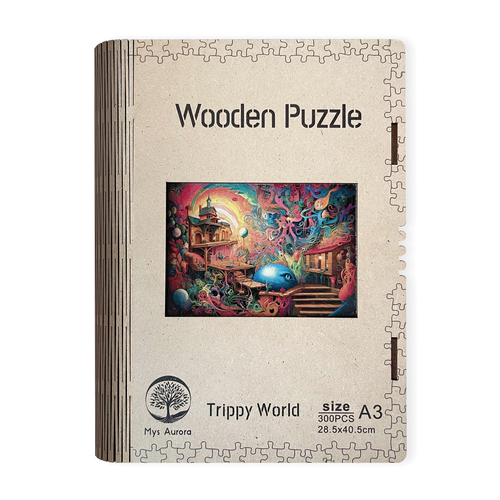 Drevené puzzle Svet A3