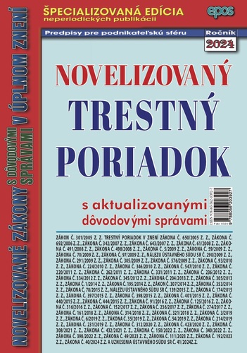 Novelizovaný trestný poriadok 3/2024