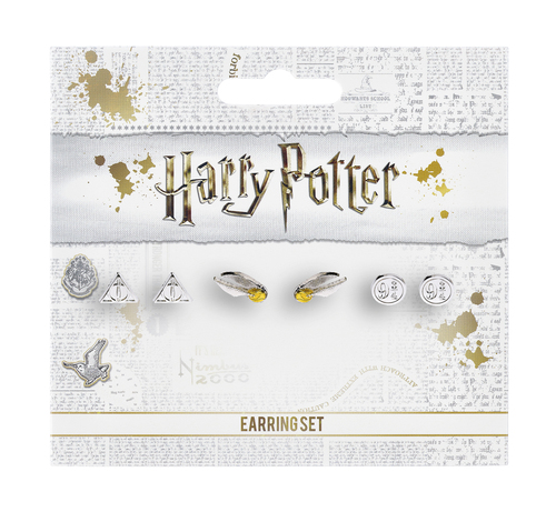 Kniha The Carat Shop Harry Potter set náušníc Dary smrti/ Zlatá strela /Nástupište 9 a 3/4