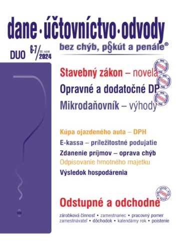Kniha DUO 6-7/2024 Dane, účtovníctvo, odvody bez chýb, pokút a penále