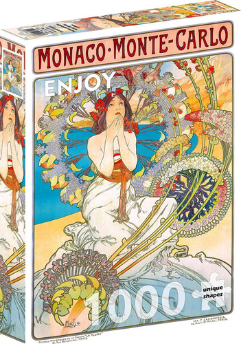 Puzzle Alfonz Mucha: Monako Monte Carlo 1000 Enjoy
