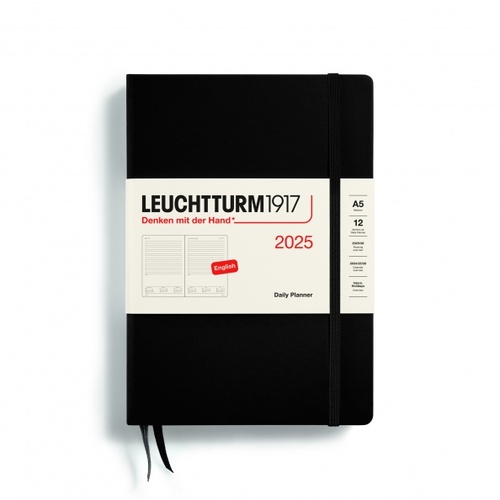 Denný diár LEUCHTTURM1917 2025 Black, Medium (A5) 2025, English