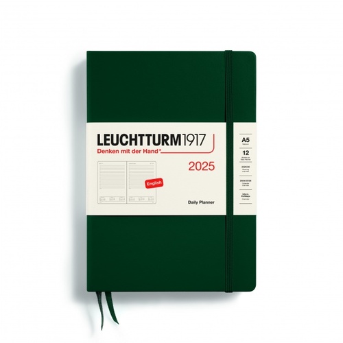 Denný diár LEUCHTTURM1917 2025 Forest Green, Medium (A5) 2025, English