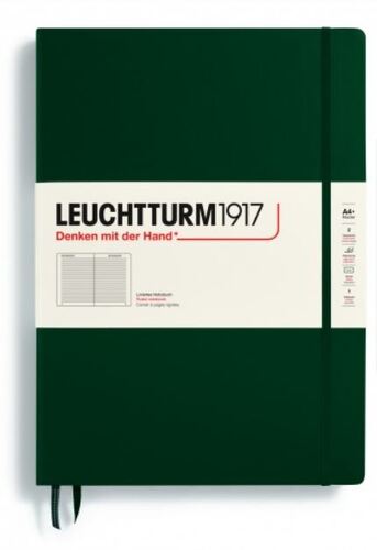 Zápisník LEUCHTTURM1917 Master Classic (A4+) Forest Green, 235 p., riadkovaný