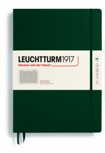 Zápisník LEUCHTTURM1917 Master Classic (A4+) Forest Green, 235 p., štvorcový
