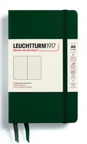 Zápisník LEUCHTTURM1917 Pocket (A6) Forest Green, 187 p., bodkovaný