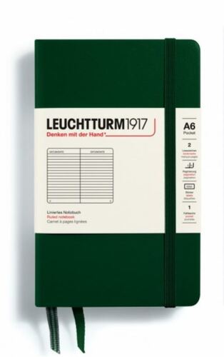 Zápisník LEUCHTTURM1917 Pocket (A6) Forest Green, 187 p., riadkovaný