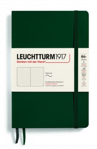 Zápisník LEUCHTTURM1917 Paperback (B6+) Softcover Forest Green, 123 p., bodkovaný