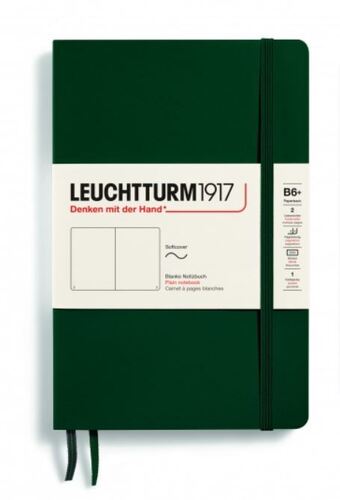 Zápisník LEUCHTTURM1917 Paperback (B6+) Softcover Forest Green, 123 p., čistý
