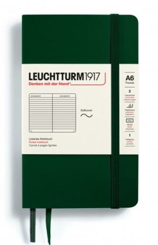 Zápisník LEUCHTTURM1917 Pocket (A6) Softcover Forest Green, 123 p., riadkovaný