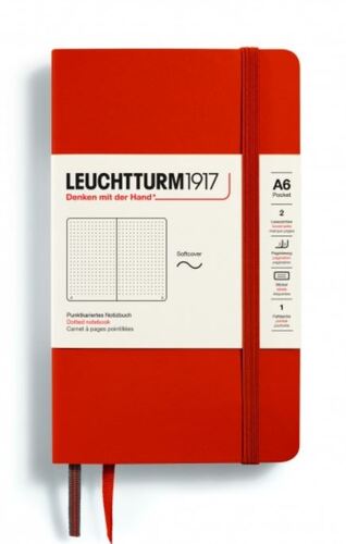 Zápisník LEUCHTTURM1917 Pocket (A6) Softcover Fox Red, 123 p., bodkovaný