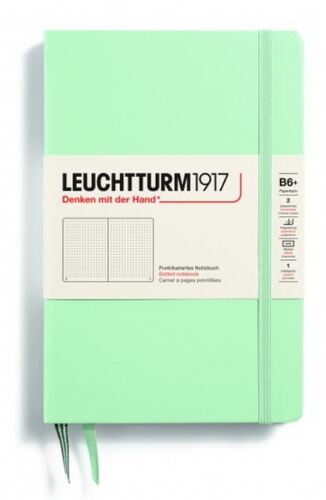 Zápisník LEUCHTTURM1917 Paperback (B6+) Mint Green, 219 p., bodkovaný