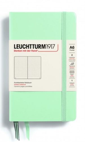 Zápisník LEUCHTTURM1917 Pocket (A6) Mint Green, 187 p., bodkovaný