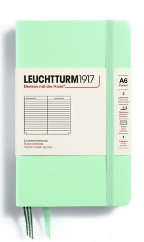Zápisník LEUCHTTURM1917 Pocket (A6) Mint Green, 187 p., riadkovaný
