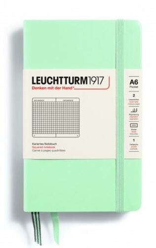 Zápisník LEUCHTTURM1917 Pocket (A6) Mint Green, 187 p., štvorcový