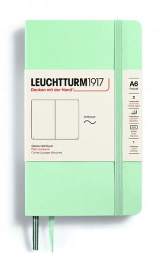 Zápisník LEUCHTTURM1917 Pocket (A6) Softcover Mint Green, 123 p., čistý